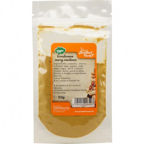 Amestec de Condimente Curry Medium 50 grame Paradisul Verde