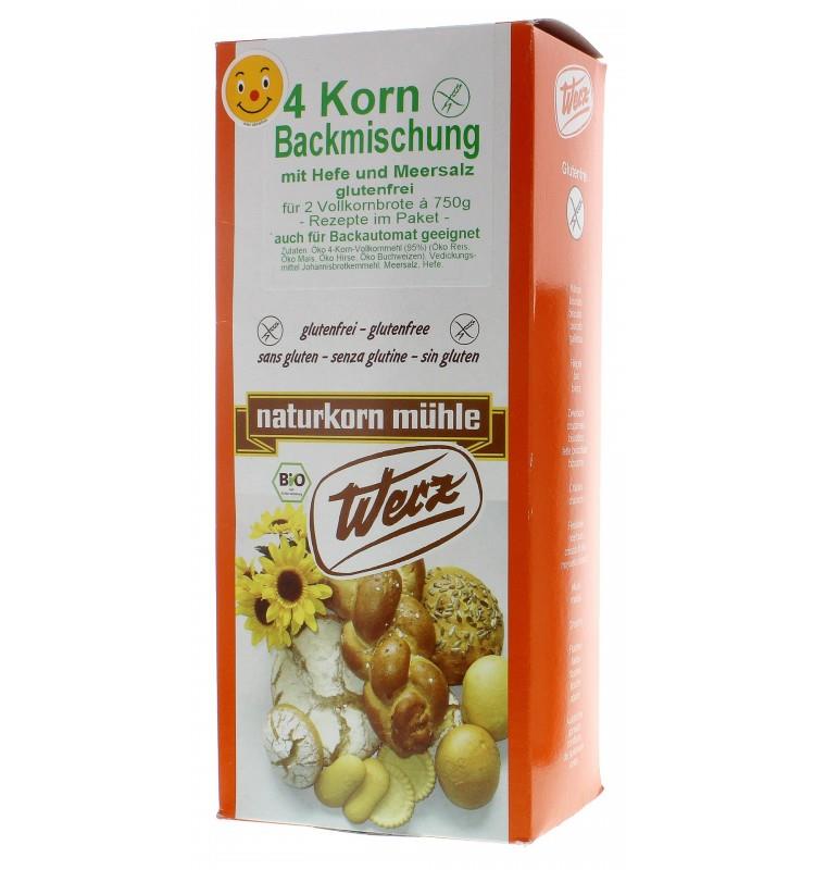 Amestec de Faina din 4 Cereale Integrale Ecologice cu Drojdie Fara Gluten Pronat 1kg