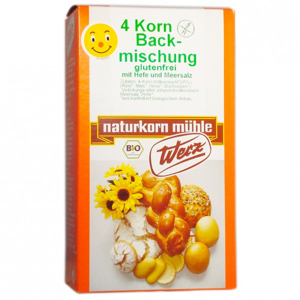 Amestec de Faina din 4 Cereale Integrale Ecologice cu Drojdie Fara Gluten Pronat 500gr