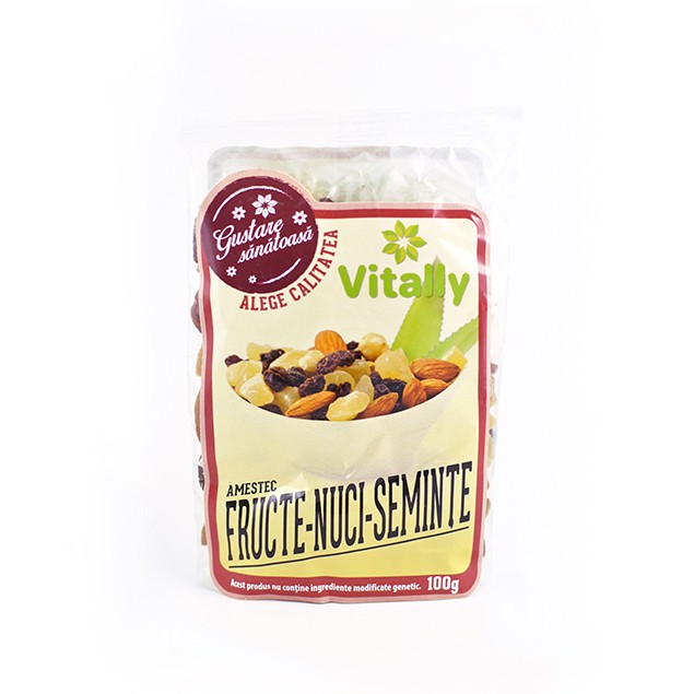 Amestec de Fructe Nuci si Seminte Dovleac 100gr Vitally