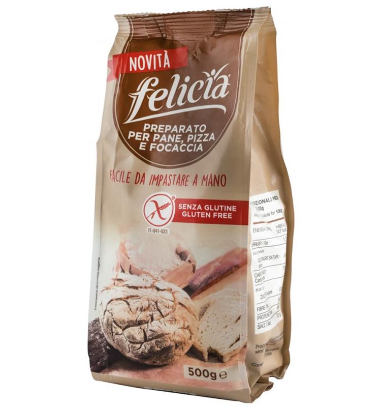 Amestec pentru Paine, Pizza si Focaccia Fara Gluten 500 grame Felicia
