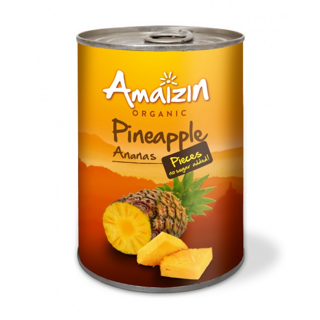 Ananas Bucati Fara Zahar Bio Amaizin 400gr