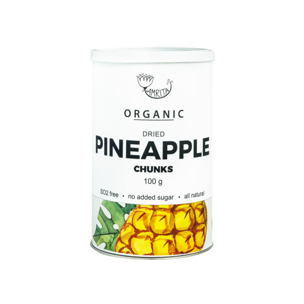 Ananas Deshidratat Bucati Bio 100 grame Amrita