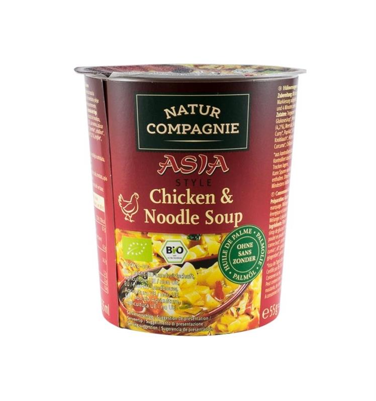Asia Style Supa Bio de Pui cu Taitei Natur Compagnie 55gr