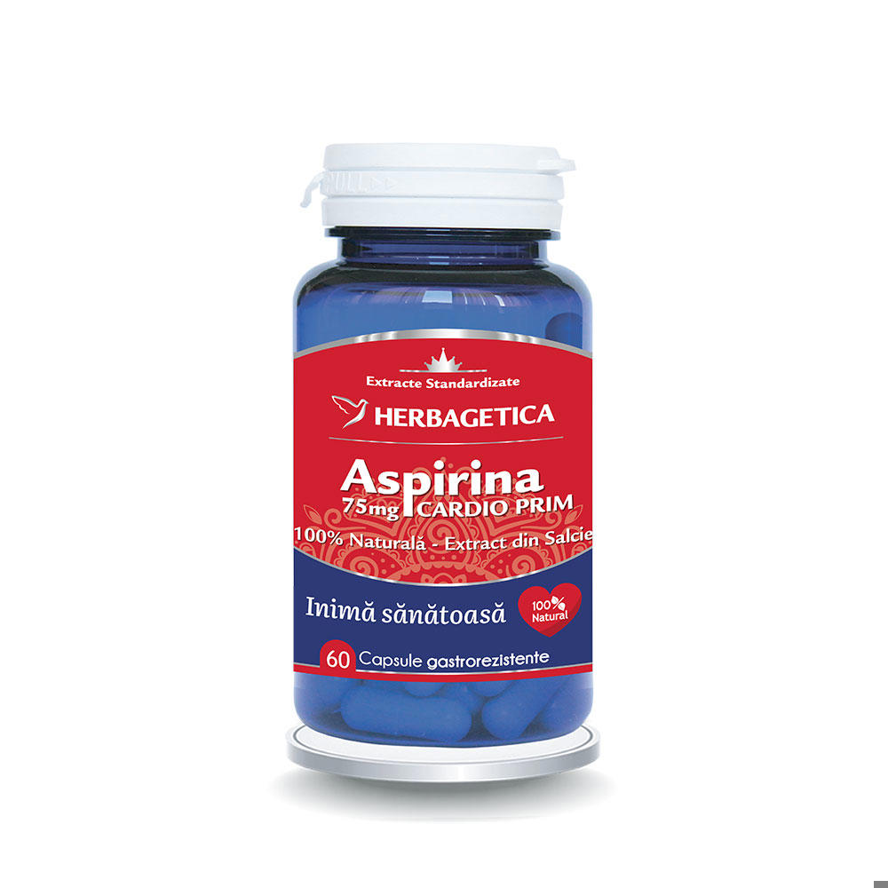 Aspirina Naturala Cardio Prim 60 capsule Herbagetica