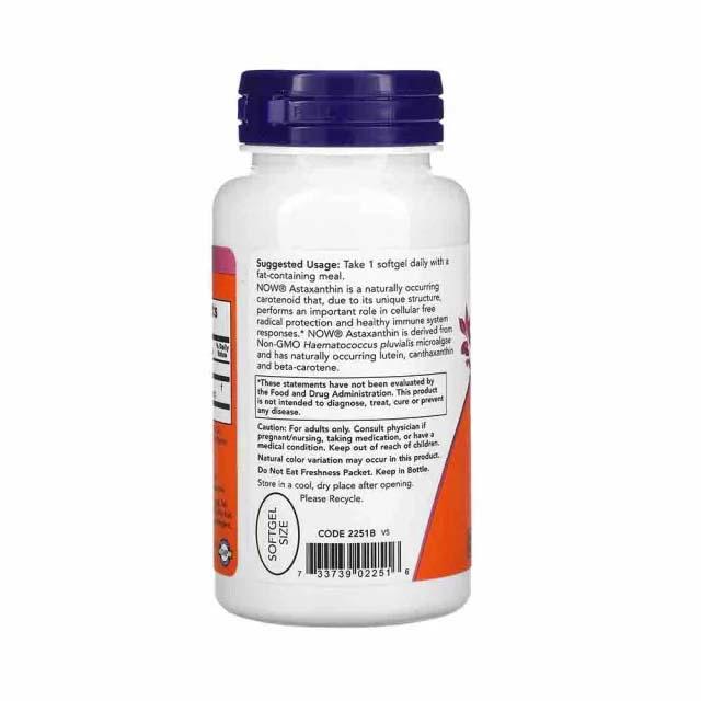 Astaxanthin (Antioxidant) 10 miligrame 60 capsule Now Foods