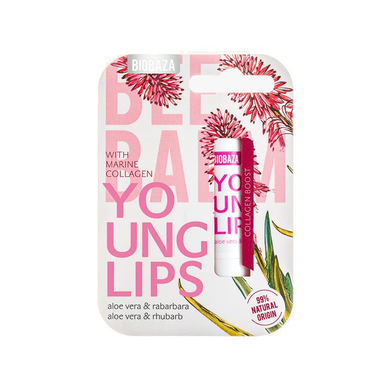 Balsam de Buze Natural Anti Aginig cu Aloe, Rubarba si Colagen 4.5 grame Biobaza