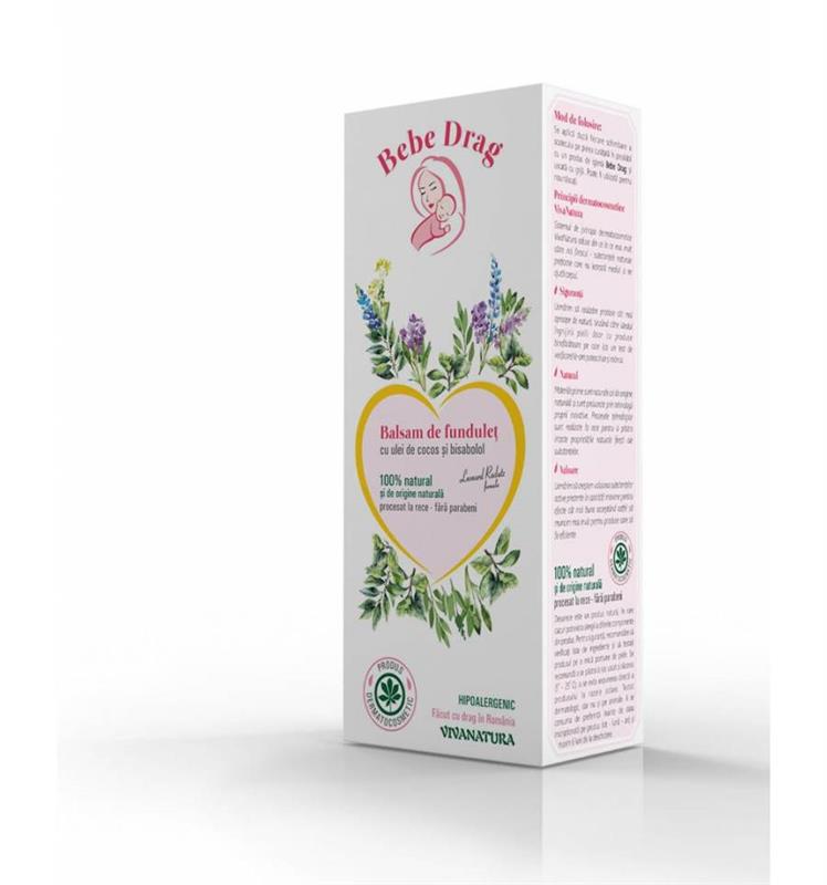 Balsam de Fundulet Bebe Drag cu Ulei Cocos si Bisabolol Viva Natura 75ml