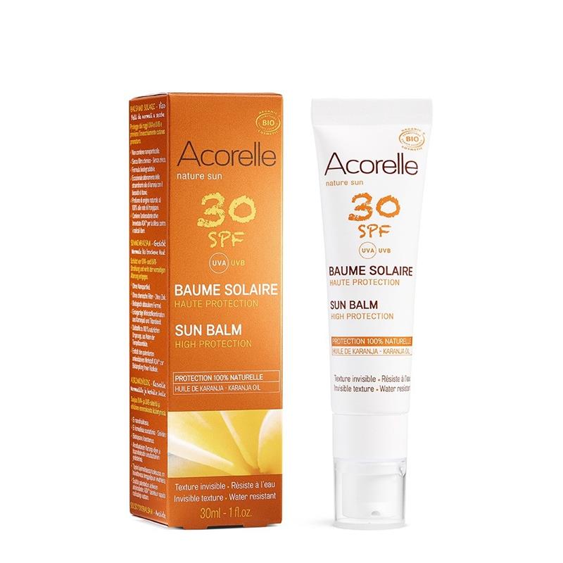 Balsam Protectie Solara Fata cu Ulei Karanja SPF30 Acorelle 30ml