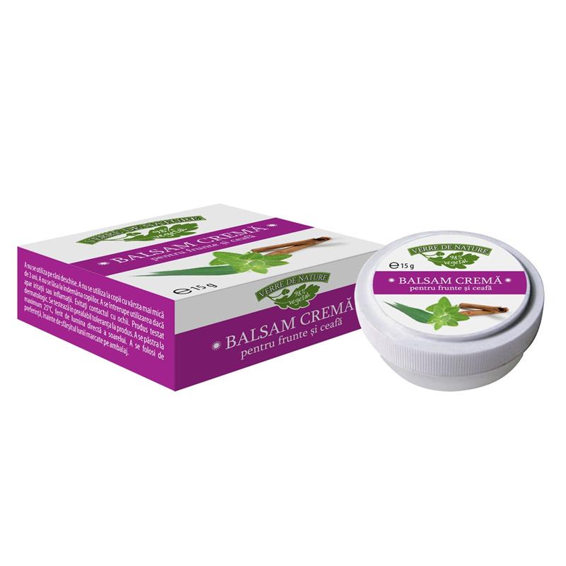 Balsam Tonic Crema pentru Frunte si Ceafa cu Eucalipt, Menta si Scortisoara 15 grame Manicos