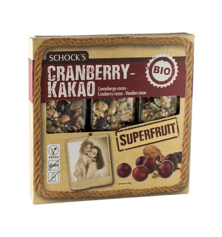 Batoane Bio Crocante cu Merisoare si Cacao Schock 3x25gr