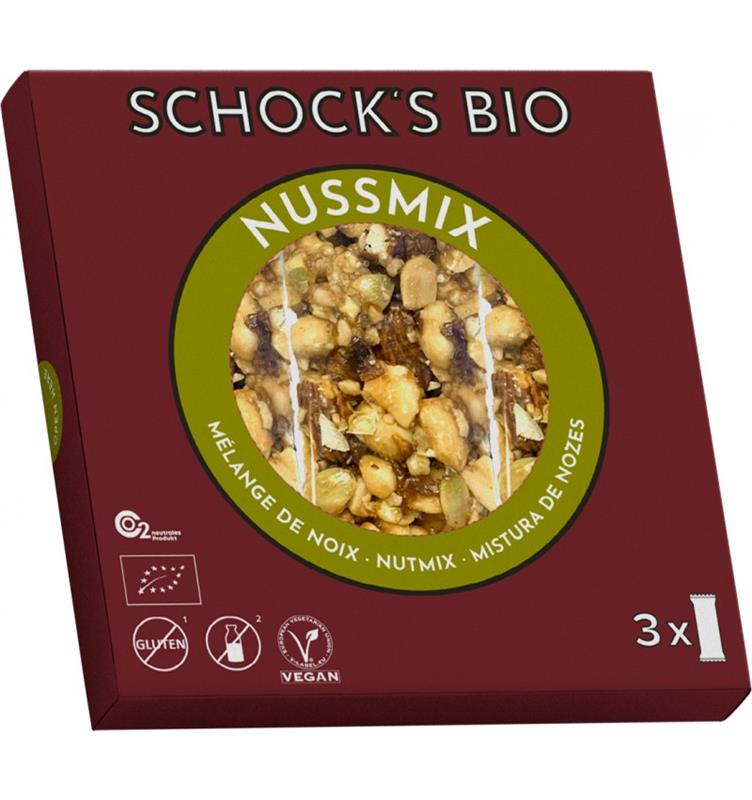 Batoane Bio Crocante cu Mix de Alune si Miere Schock 3x25gr