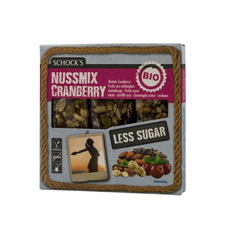 Batoane cu Mix de Alune si Merisoare Crocante Bio Schock 75gr