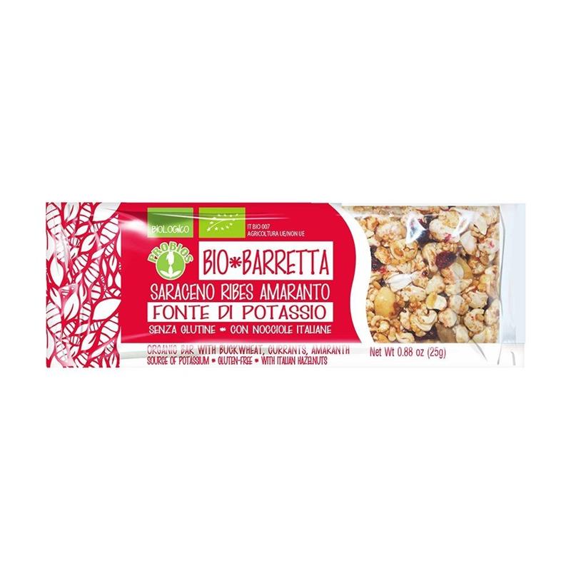Baton Bio Fara Gluten cu Hrisca, Amarant si Coacaze Rosii Probios 25gr