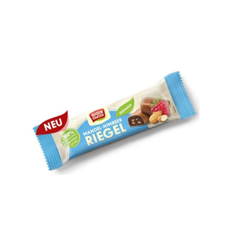 Baton de Ciocolata cu Migdale si Zmeura Bio 34 grame Rosen Garten