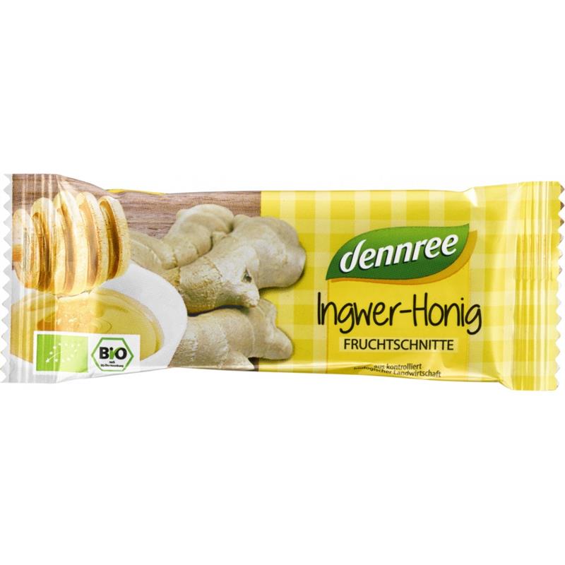 Baton de Fructe cu Ghimbir si Miere Bio 40 grame Dennree