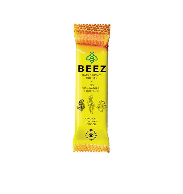 Baton din Ovaz cu Miere, Guarana, Ghimbir si Ginseng Beez Bio 40 grame Max Sport