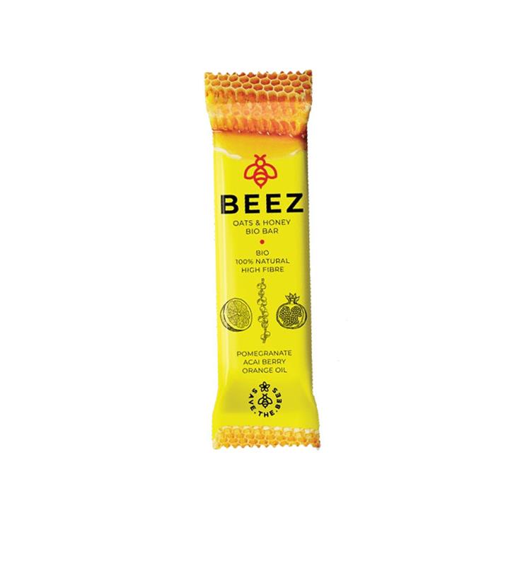 Baton din Ovaz cu Miere, Rodie, Acai si Portocale Beez Bio 40 grame Max Sport