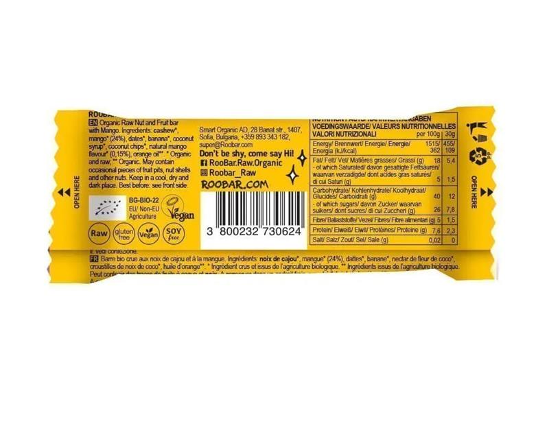 Baton Mango Magic Raw Bio 30 grame Roobar