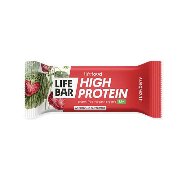 Baton Proteic cu Capsuni Bio Lifefood 40gr
