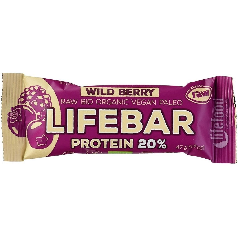 Baton Proteic cu Fructe de Padure Fara Gluten Bio 47 grame LifeBar