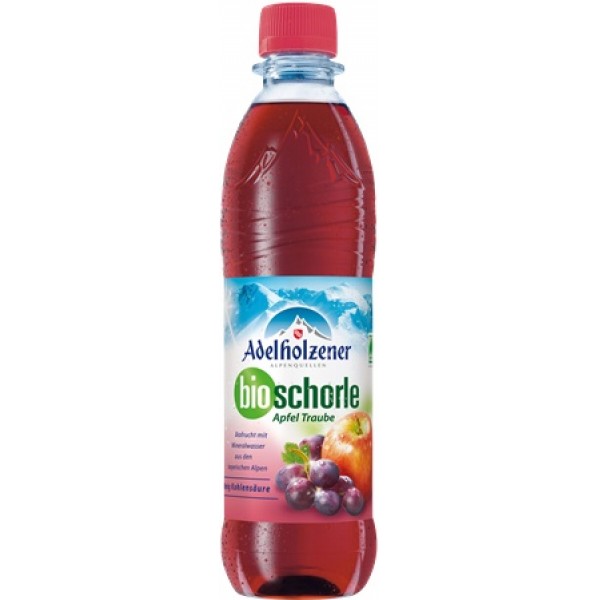 Bautura Bio Carbogazoasa cu Mere si Struguri Adelholzener 500ml