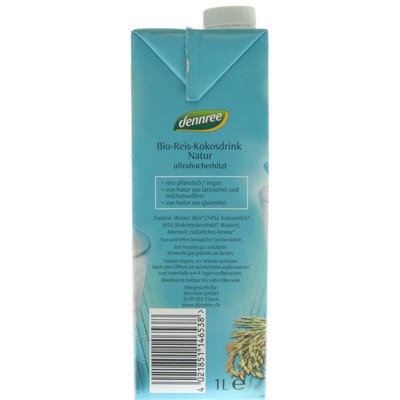 Bautura de Orez cu Cocos Natur Bio 1L Dennree