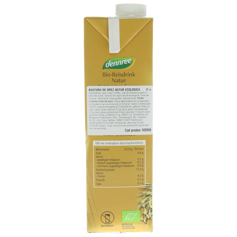 Bautura de Orez Natur Bio 1L Dennree