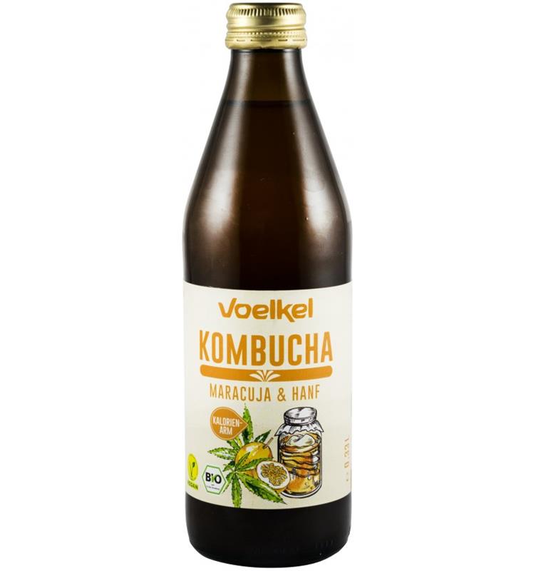 Bautura Kombucha cu Maracuja si Canepa Bio 330ml Voelkel