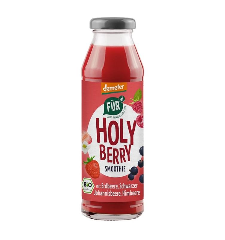 Bautura Smoothie cu Capsuni, Zmeura si Coacaze Negre Bio 280 mililitri Voelkel