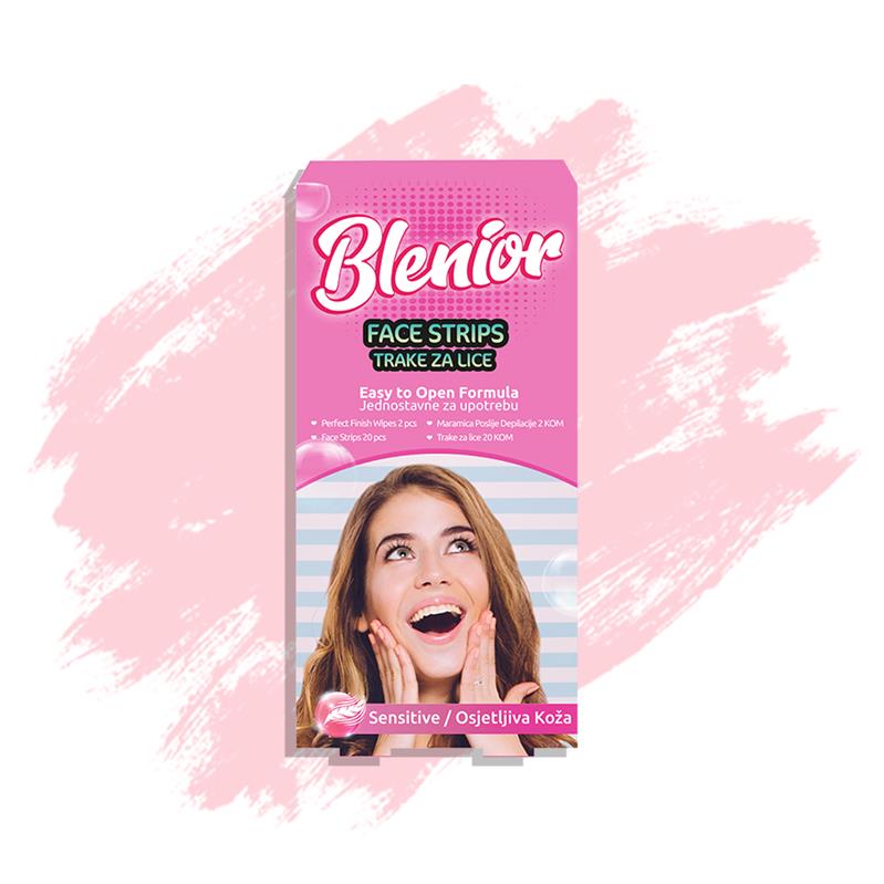 Benzi Depilatoare cu Ceara Rece pentru Fata Piele Sensibila 20 bucati Blenior