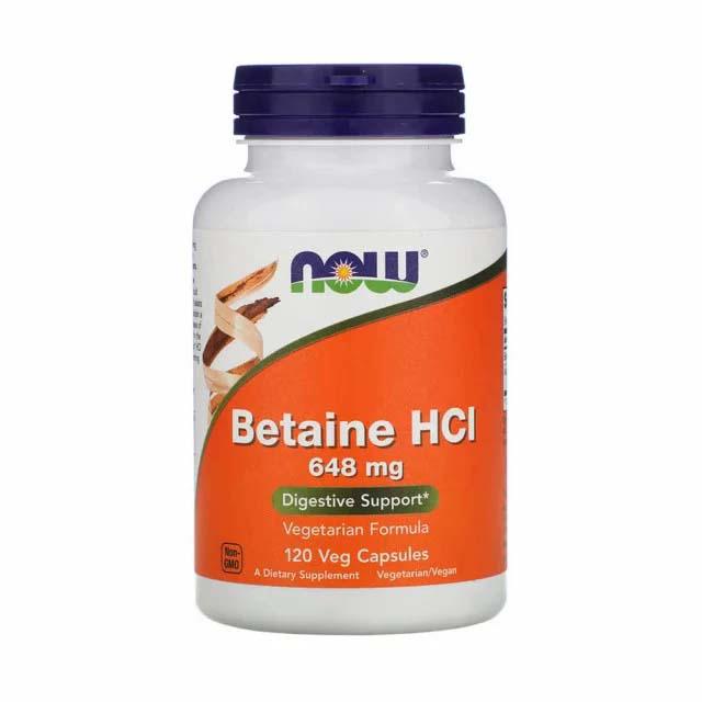 Betaine HCL (Clorhidrat de Betaina) 648 miligrame 120 capsule Now Foods