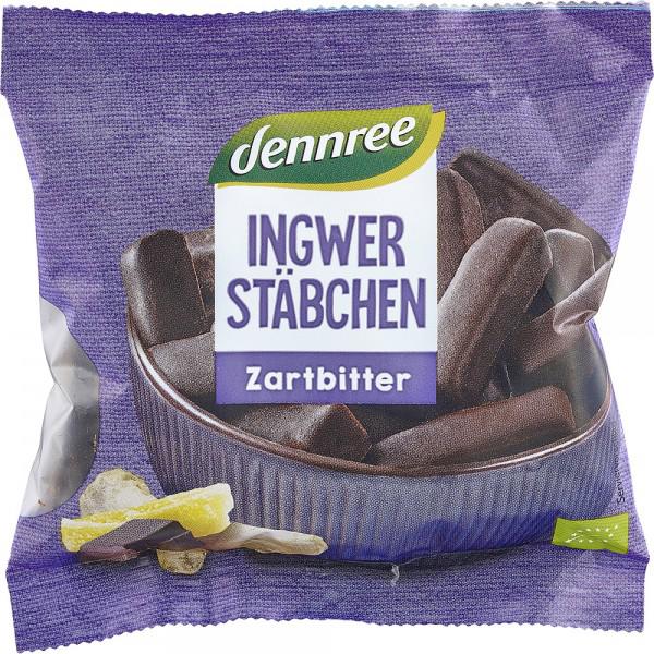 Betisoare de Ghimbir in Ciocolata Neagra Eco 80 grame Dennree