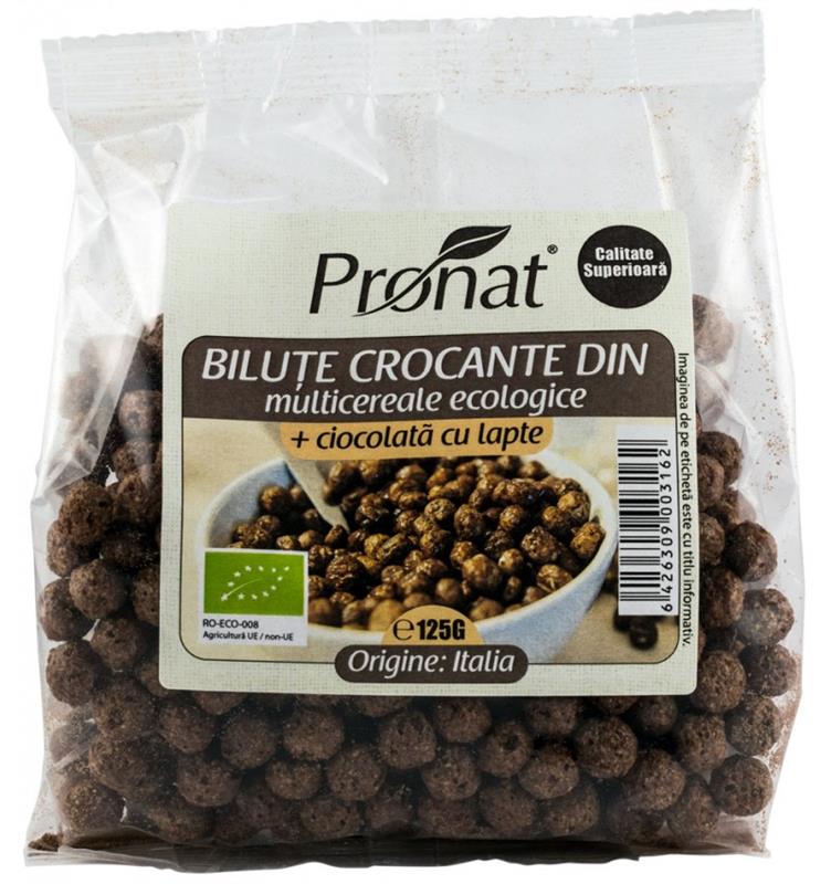 Bilute Bio Crocante din Multicereale si Ciocolata Pronat 125gr