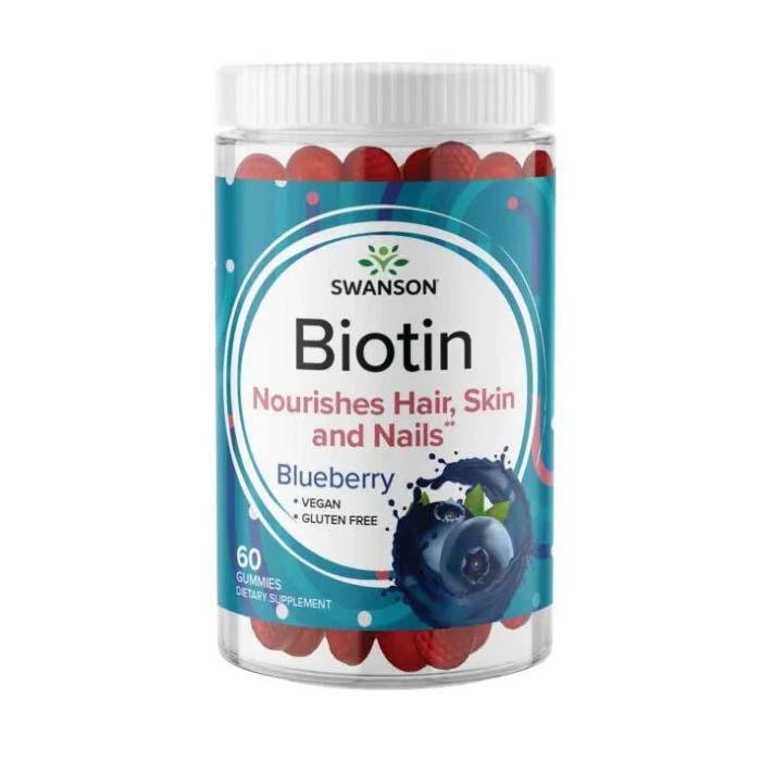 Biotin Gummies  Blueberry 2500 mcg 60 Gummies Swanson