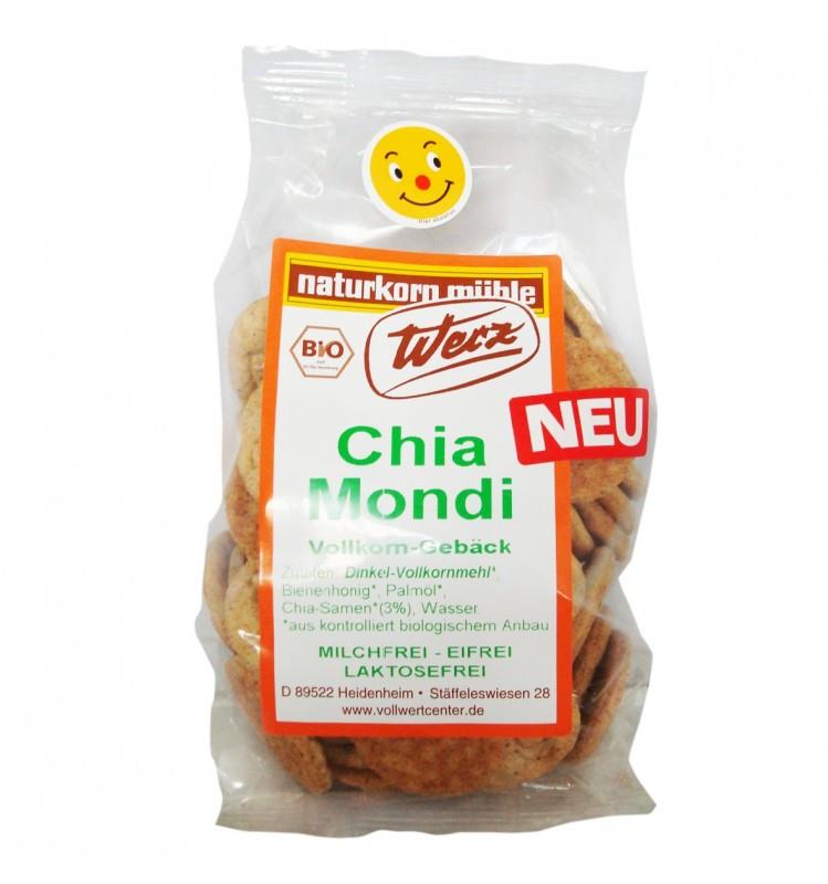 Biscuiti Bio Crocanti din Faina Integrala de Alac cu Seminte Chia Werz 125gr