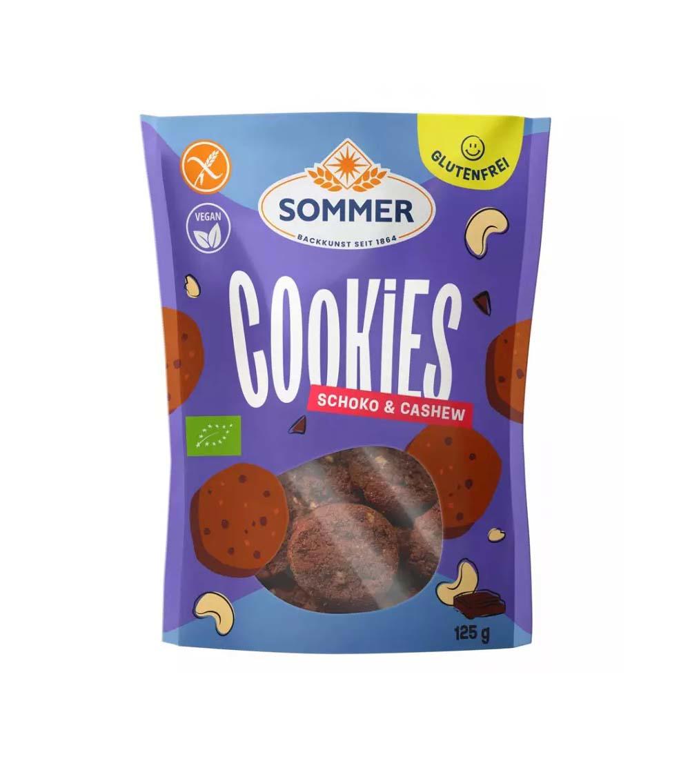 Biscuiti cu Ciocolata si Caju Fara Gluten Bio 125 grame Sommer