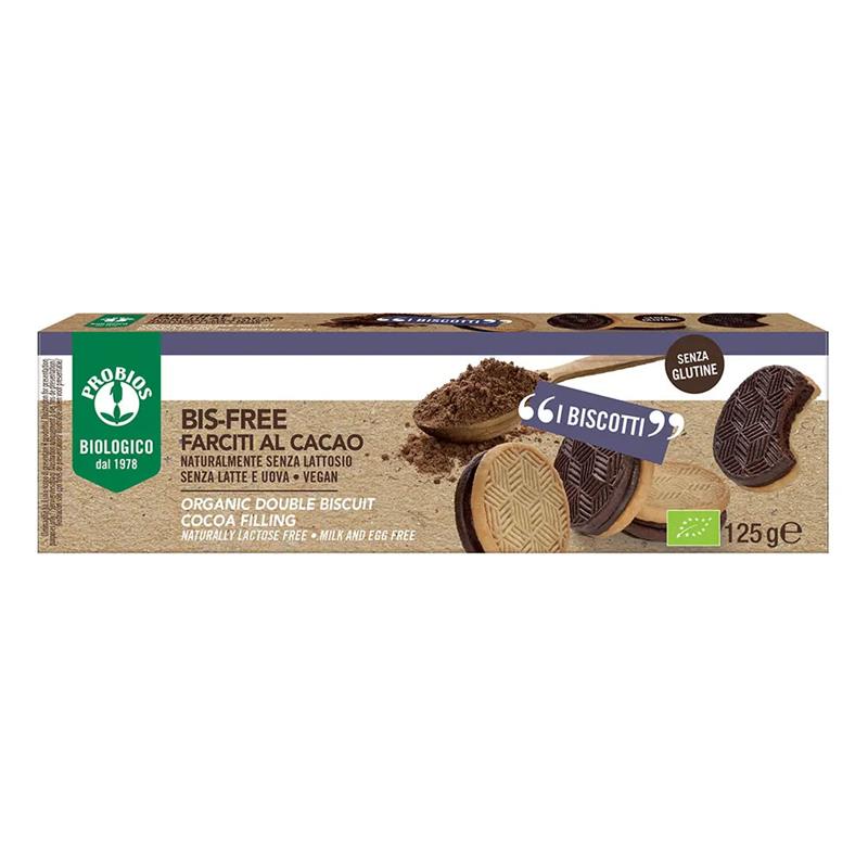 Biscuiti cu Crema de Cacao Bio Bis Free 125 grame Probios