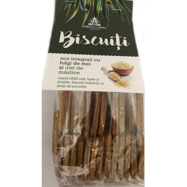 Biscuiti cu Fulgi de Mei si Ulei de Masline Bio 250gr Moringa Eur