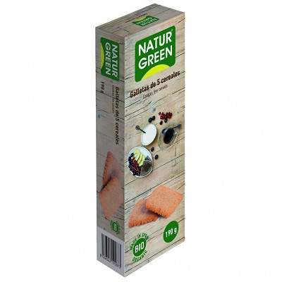 Biscuiti din 5 Cereale Bio Natur Green 190gr