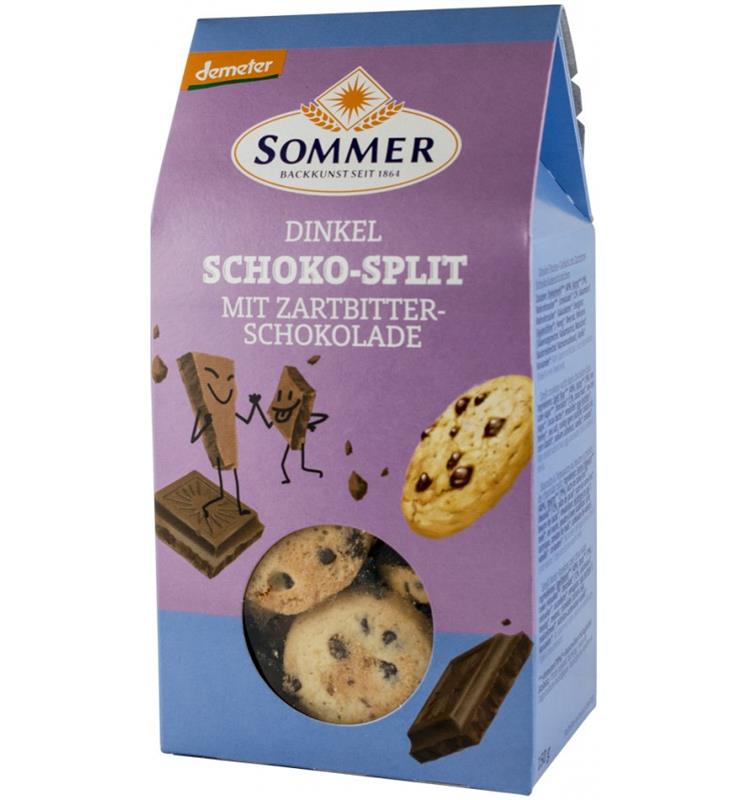 Biscuiti din Grau Spelta cu Ciocolata Neagra Bio Demeter 150gr Sommer