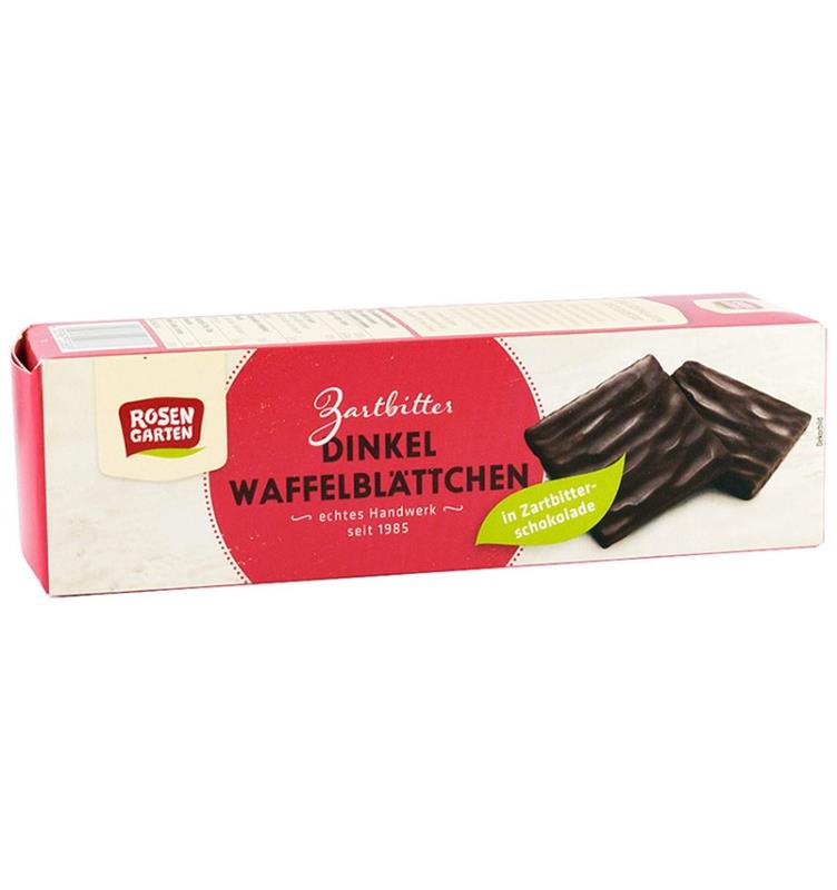 Biscuiti din Grau Spelta in Ciocolata Neagra Bio 125gr Rosen Garten