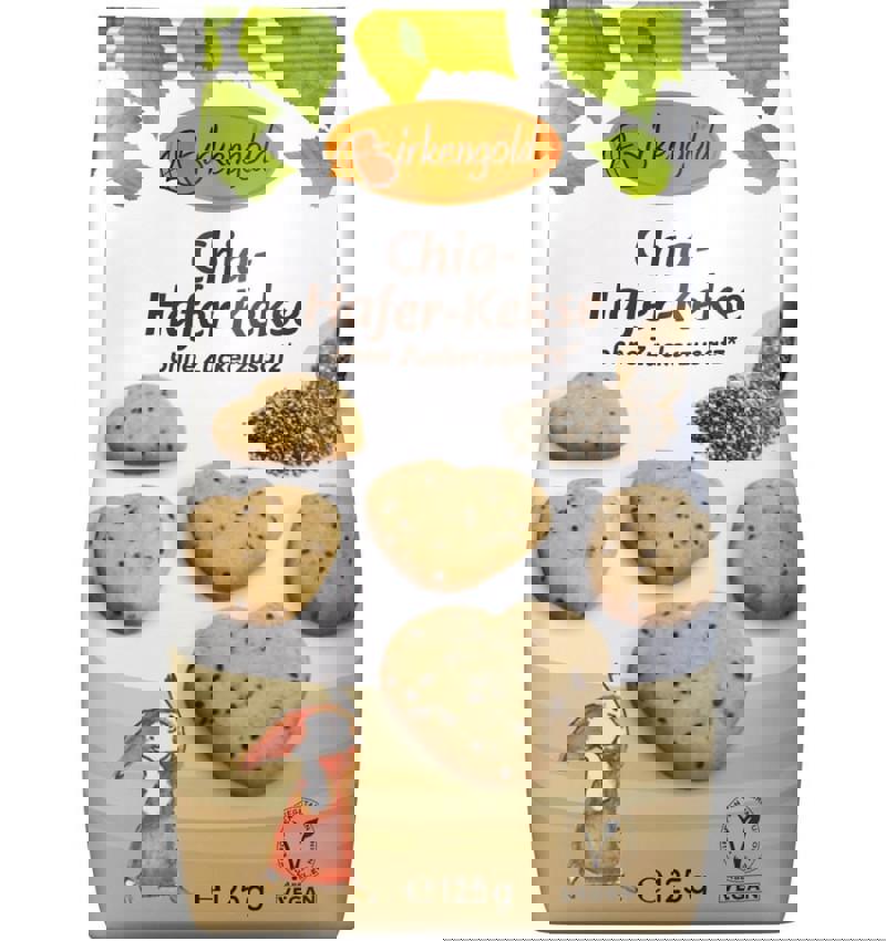 Biscuiti din Ovaz cu Chia Indulciti cu Xylitol Birkengold 125gr