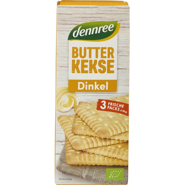 Biscuiti din Spelta si Unt Butterkeks Bio 150 grame Dennree