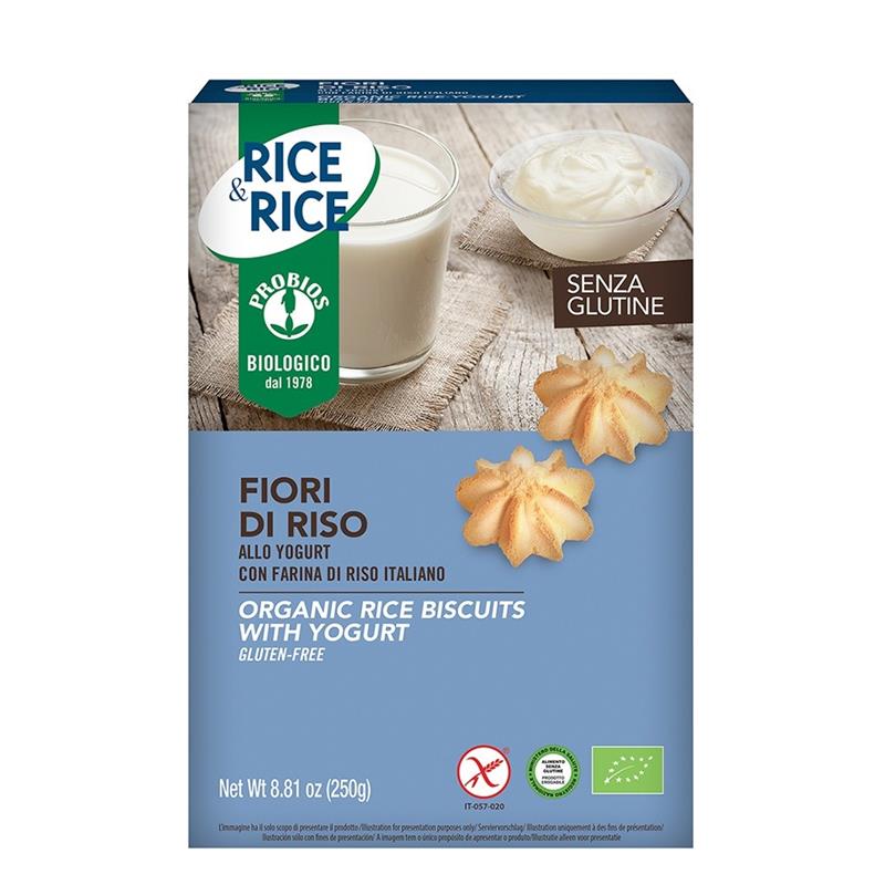 Biscuiti Fara Gluten Fiori Di Riso cu Iaurt Bio Probios 250gr