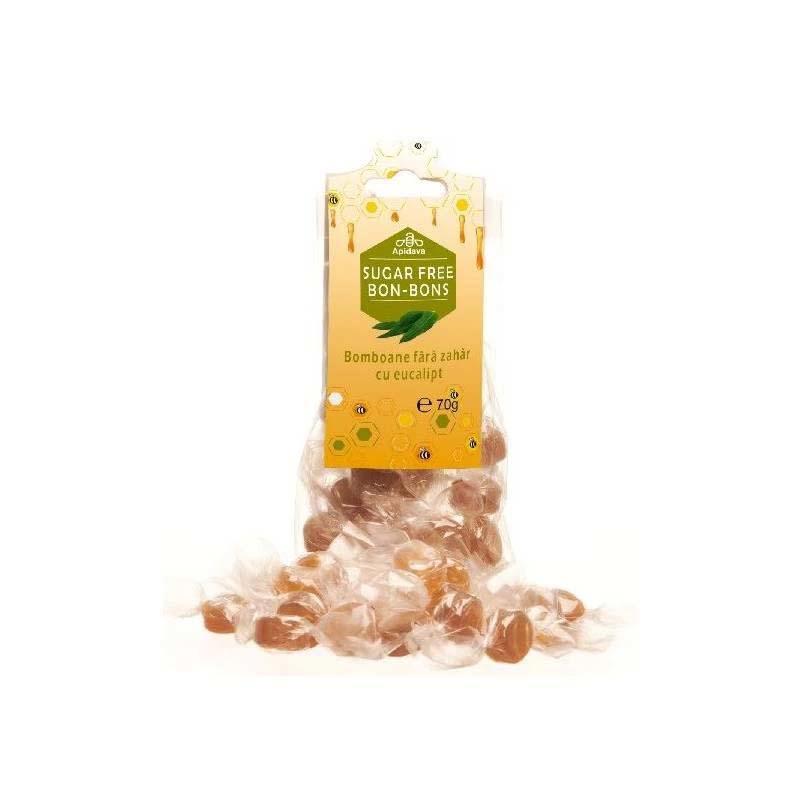 Bomboane Fara Zahar cu Aroma de Eucalipt 70 grame Apidava