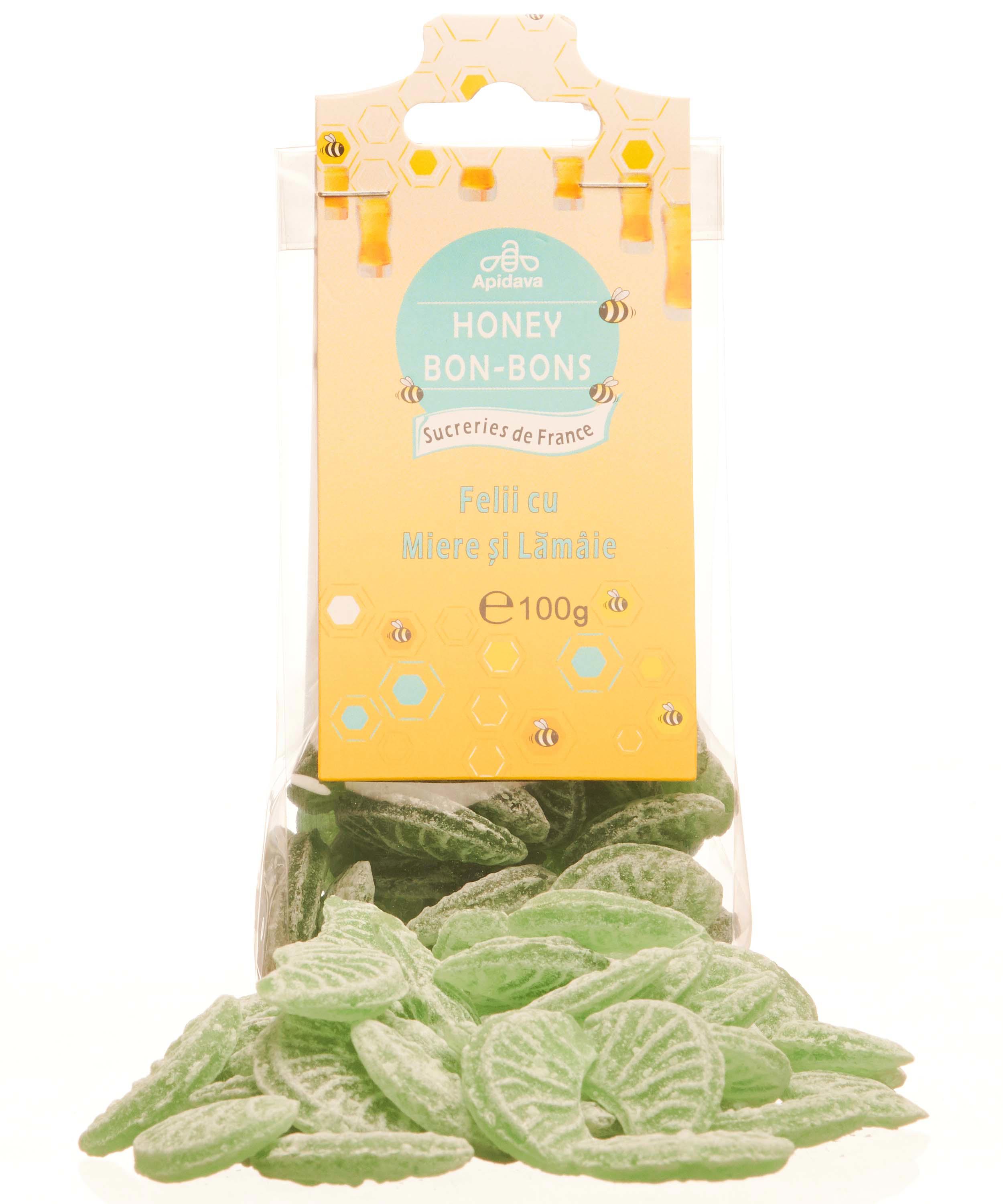 Bomboane Felii Cu Miere si Lamaie Apidava 100gr
