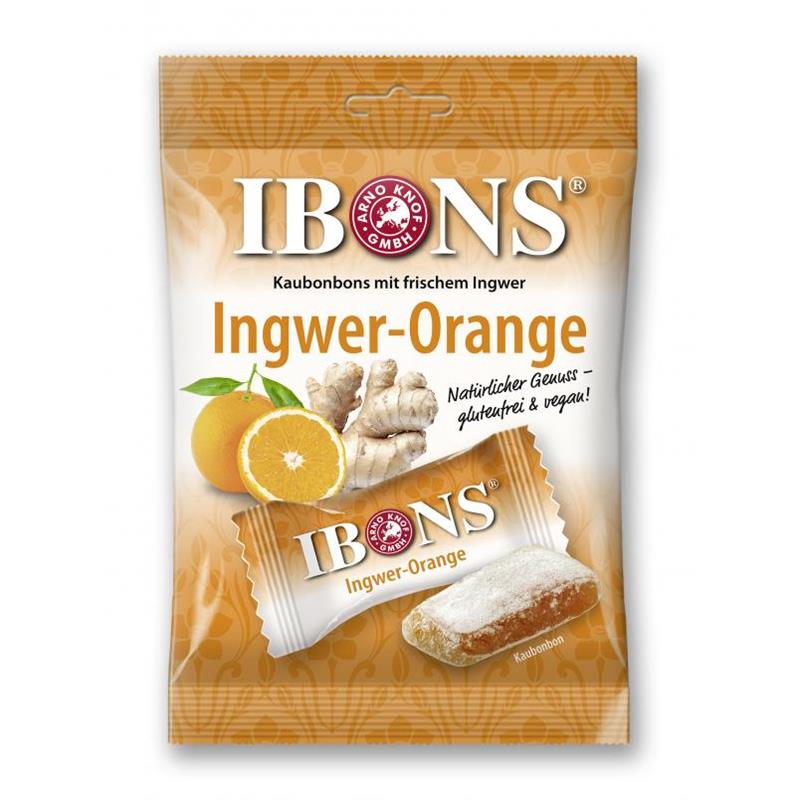 Bomboane Gumate cu Ghimbir si Portocala Ibons 92gr Vivil
