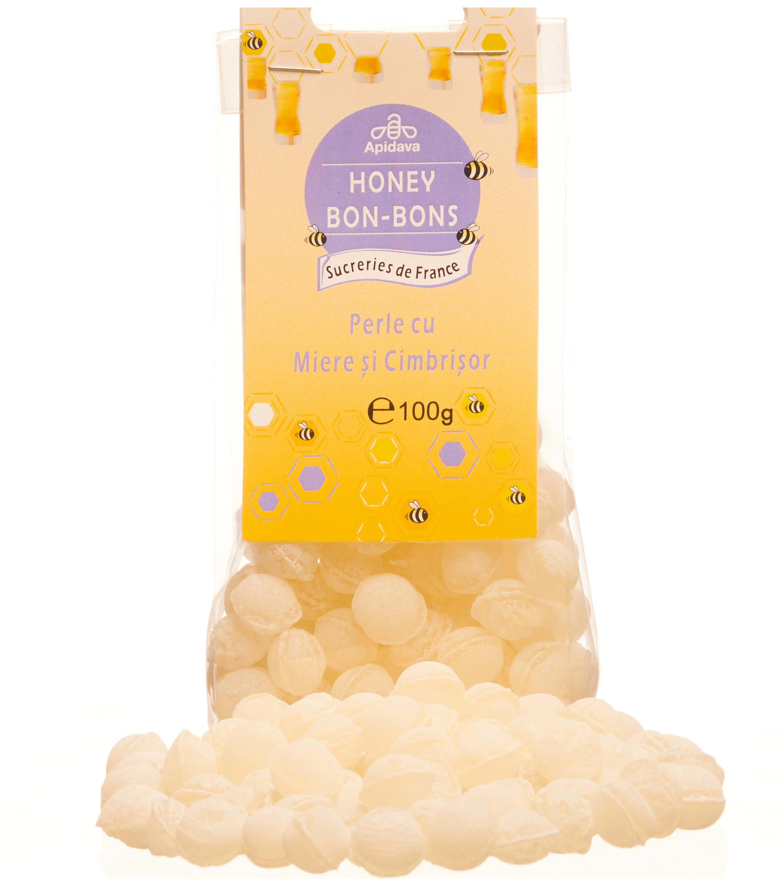 Bomboane Perle cu Miere si Cimbrisor Apidava 100gr