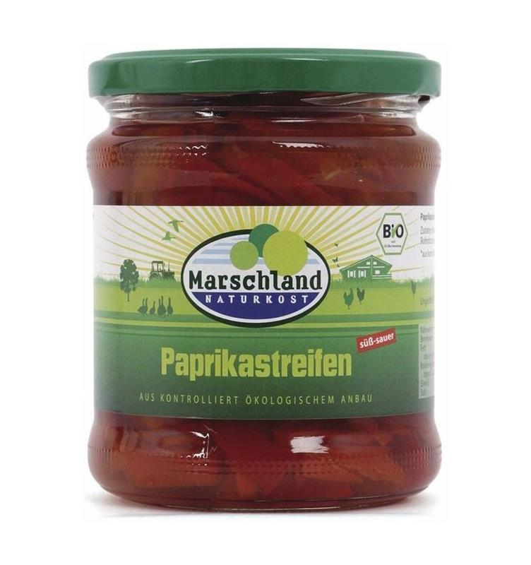 Bucati de Ardei Murati Bio 320 grame/150grame Marschland